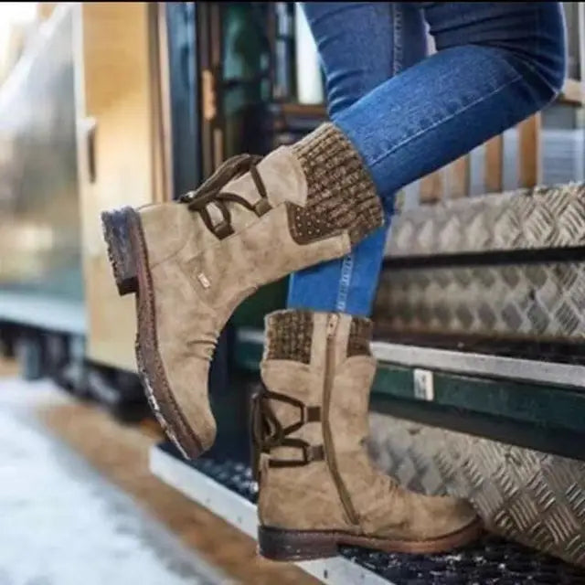 Women's Leather Mid Calf Boots