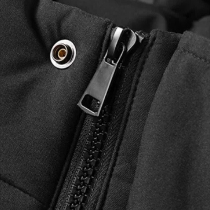 Men's Fleece Hooded Long Down Coat