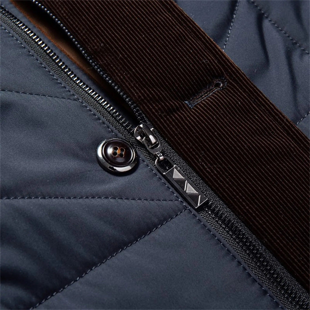 Men's Wool Blend Jacket with Faux Fur Collar