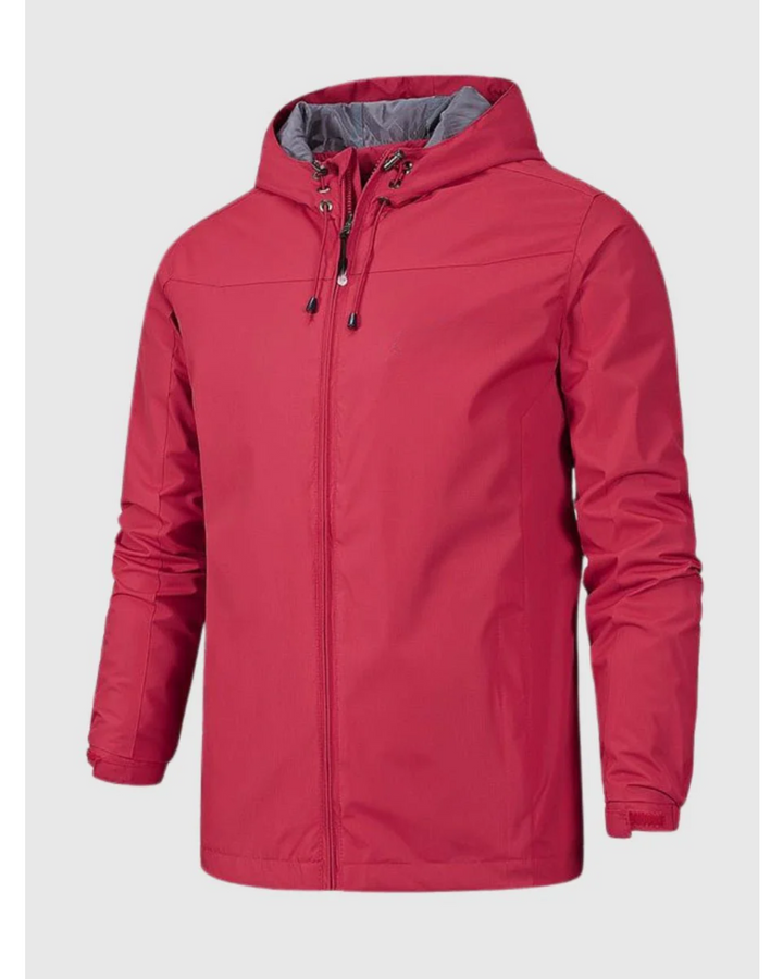 Men's Fleece Hooded Windbreaker Jacket
