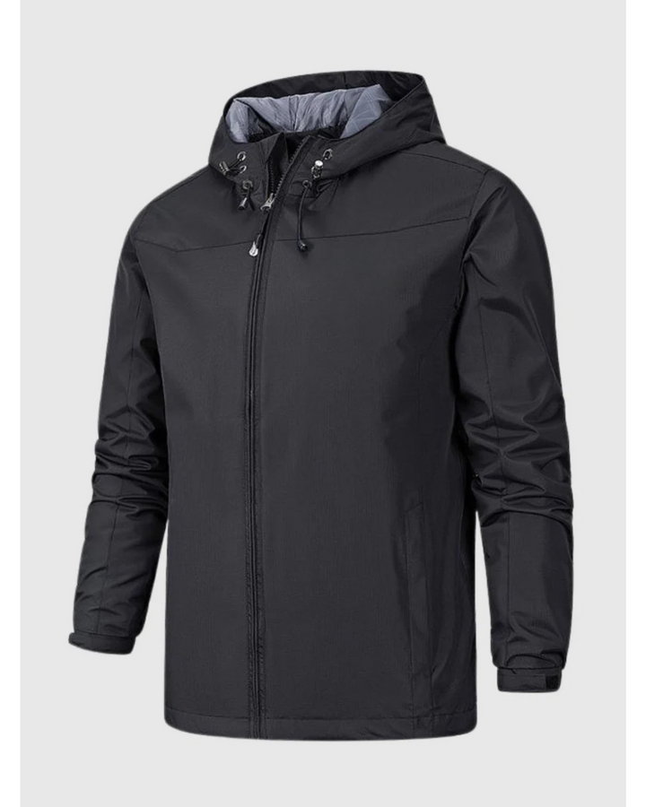Men's Fleece Hooded Windbreaker Jacket