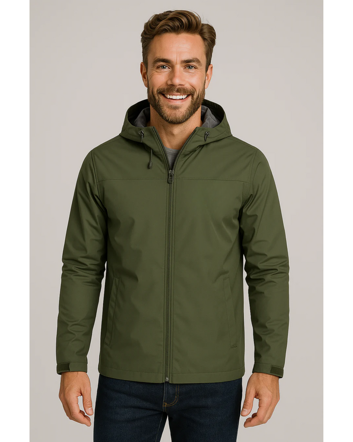 Men's Fleece Hooded Windbreaker Jacket
