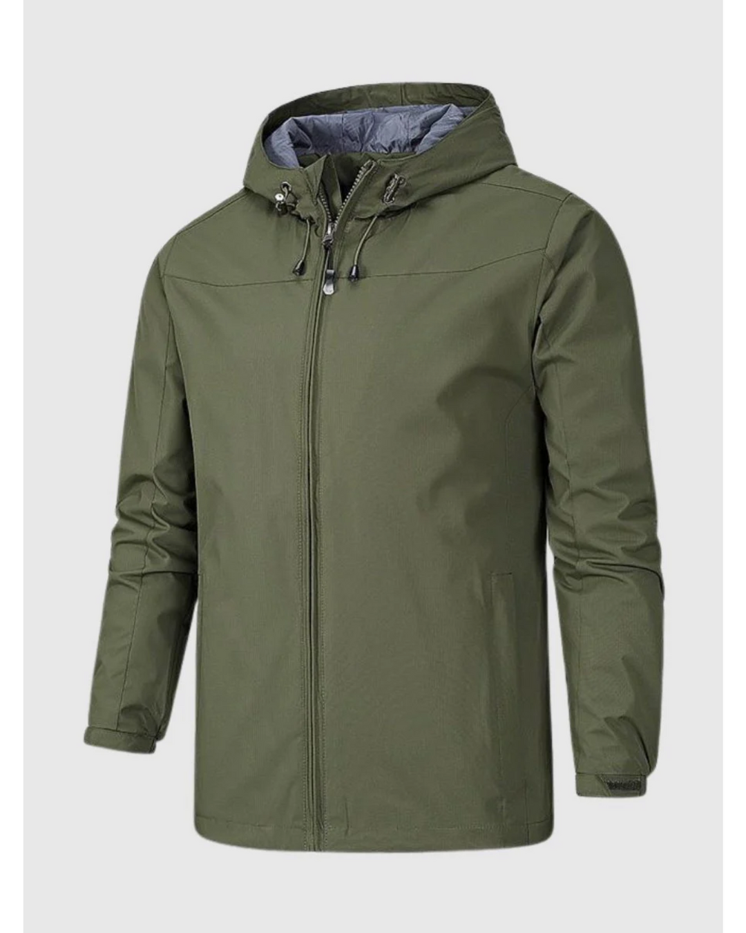 Men's Lightweight Fleece Hooded Windbreaker Jacket
