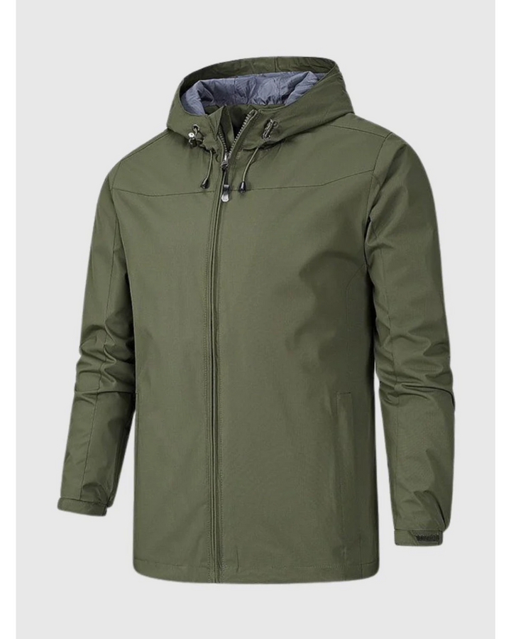 Men's Fleece Hooded Windbreaker Jacket