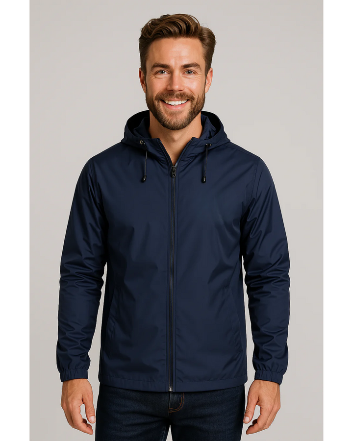 Men's Fleece Hooded Windbreaker Jacket