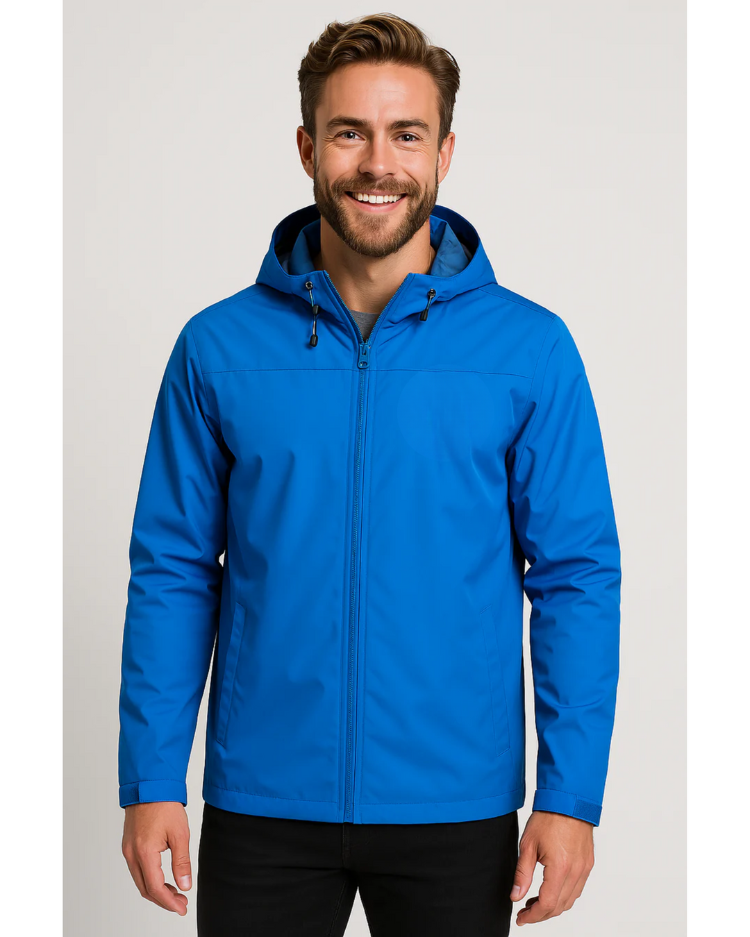 Men's Fleece Hooded Windbreaker Jacket