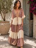 Women's Boho Maxi Dress Lightweight Knit Beachwear Outfit