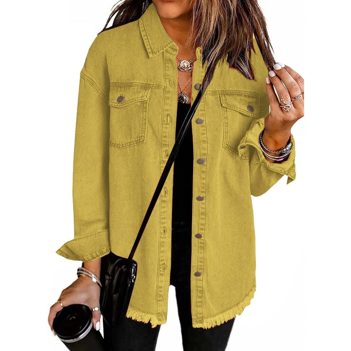 Women's Wool Mix Longline Denim Button Down Jacket