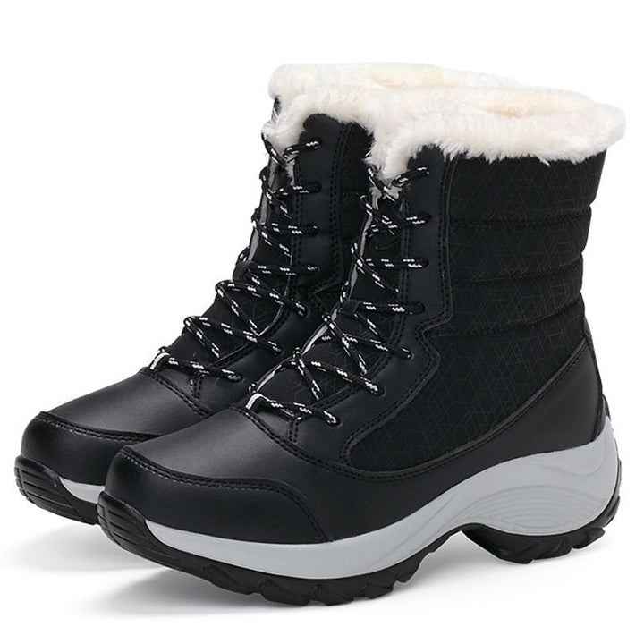 Bottes de randonnée pour femme, imperméables, isolées, doublées en polaire et en fourrure