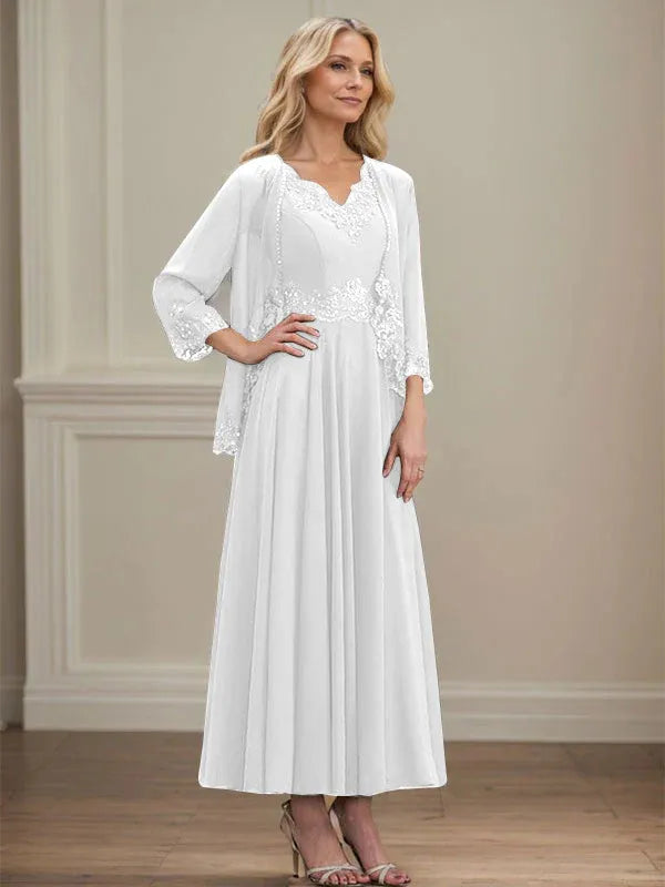 Women's Chiffon Evening Dress with Jacket