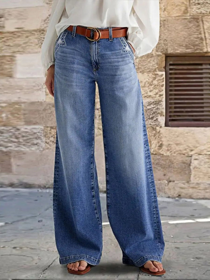 Women's Wide Leg High Waisted Denim Jeans