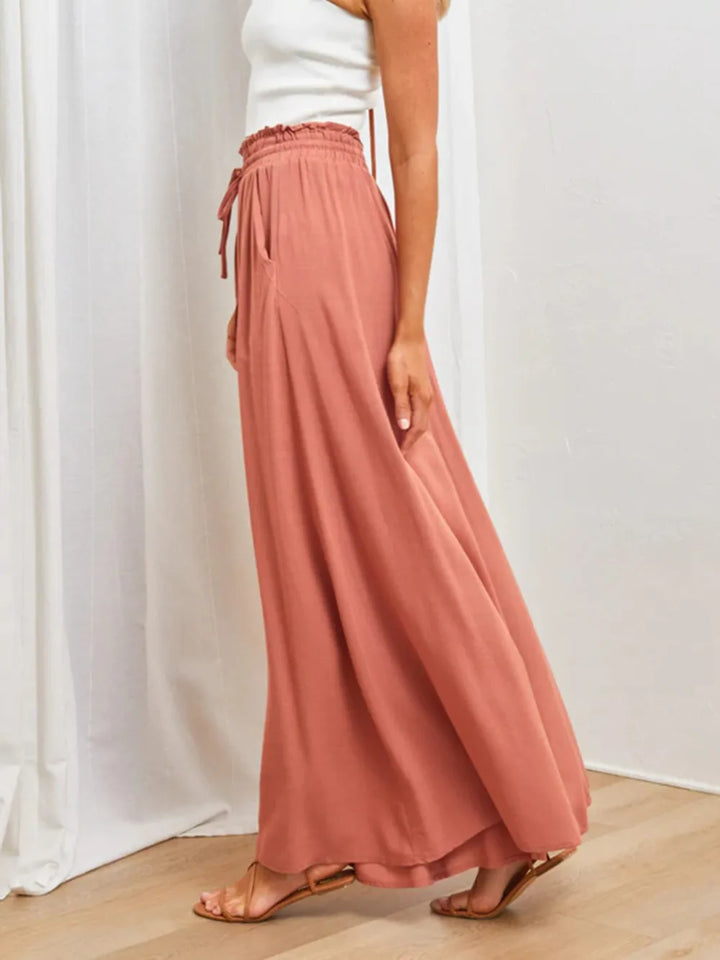 Women's Linen Wide Leg Trousers High Waisted Palazzo Pants