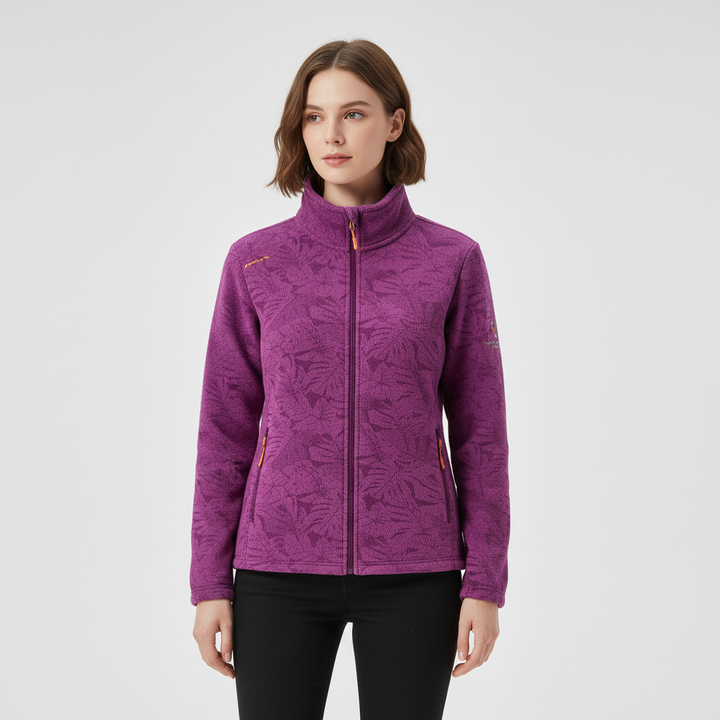 Women's Fleece-Lined Windproof Sporty Zip-Up Jacket