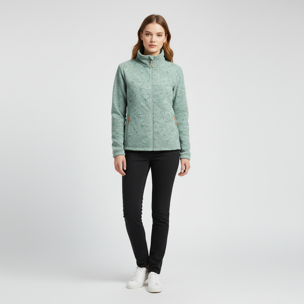 Women's Fleece-Lined Windproof Sporty Zip-Up Jacket