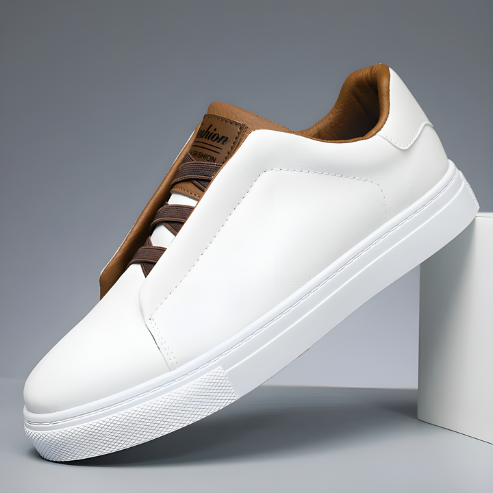 Men’s Leather Sneakers Casual Fashion Trainers Walking Shoes