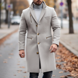 Men's Wool Blend Long Trench Overcoat