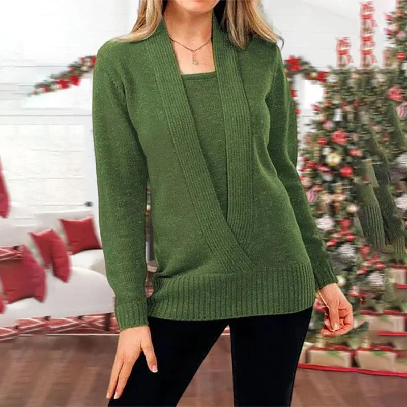 Women's Wool Knit Sweater Jumper Top
