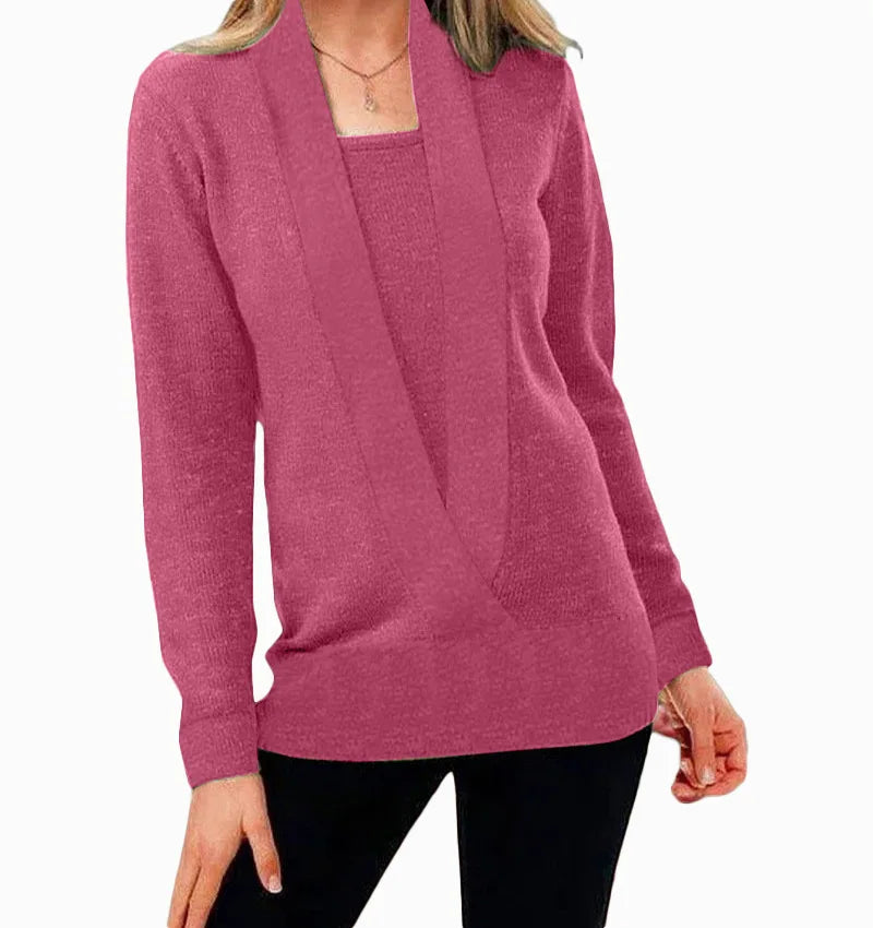 Women's Wool Knit Sweater Jumper Top