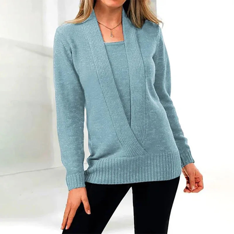 Women's Wool Knit Sweater Jumper Top