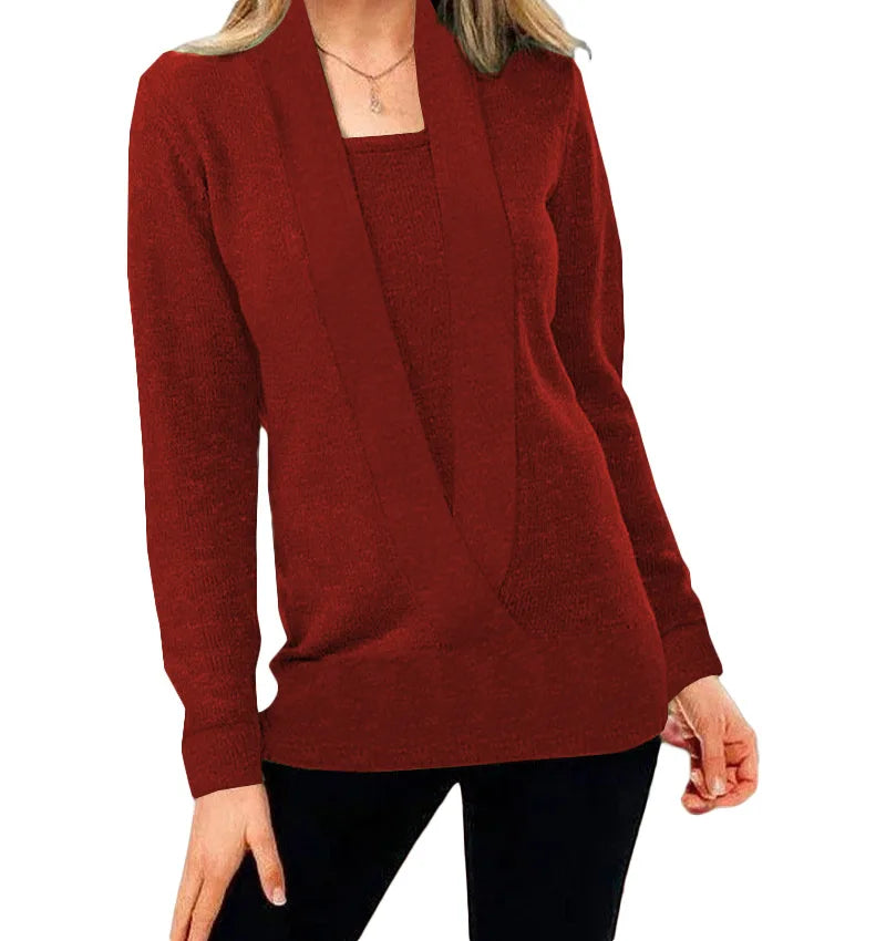 Women's Wool Knit Sweater Jumper Top