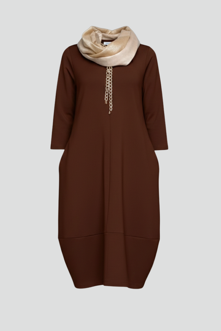 Women's Knit Oversized Longline Dress with Pockets
