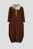 Women's Knit Oversized Longline Dress with Pockets