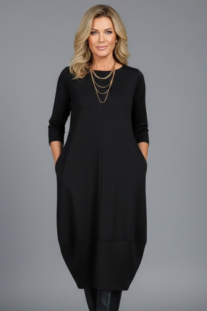 Women's Knit Oversized Longline Dress with Pockets