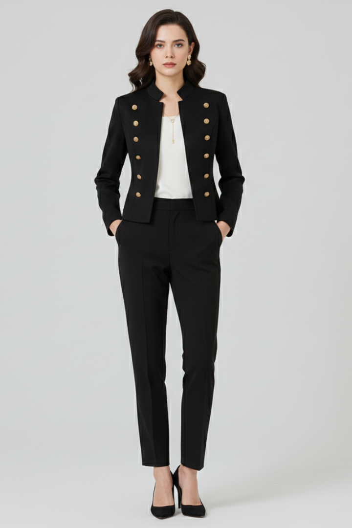 Women Knit Tailored Suit Blazer Jacket