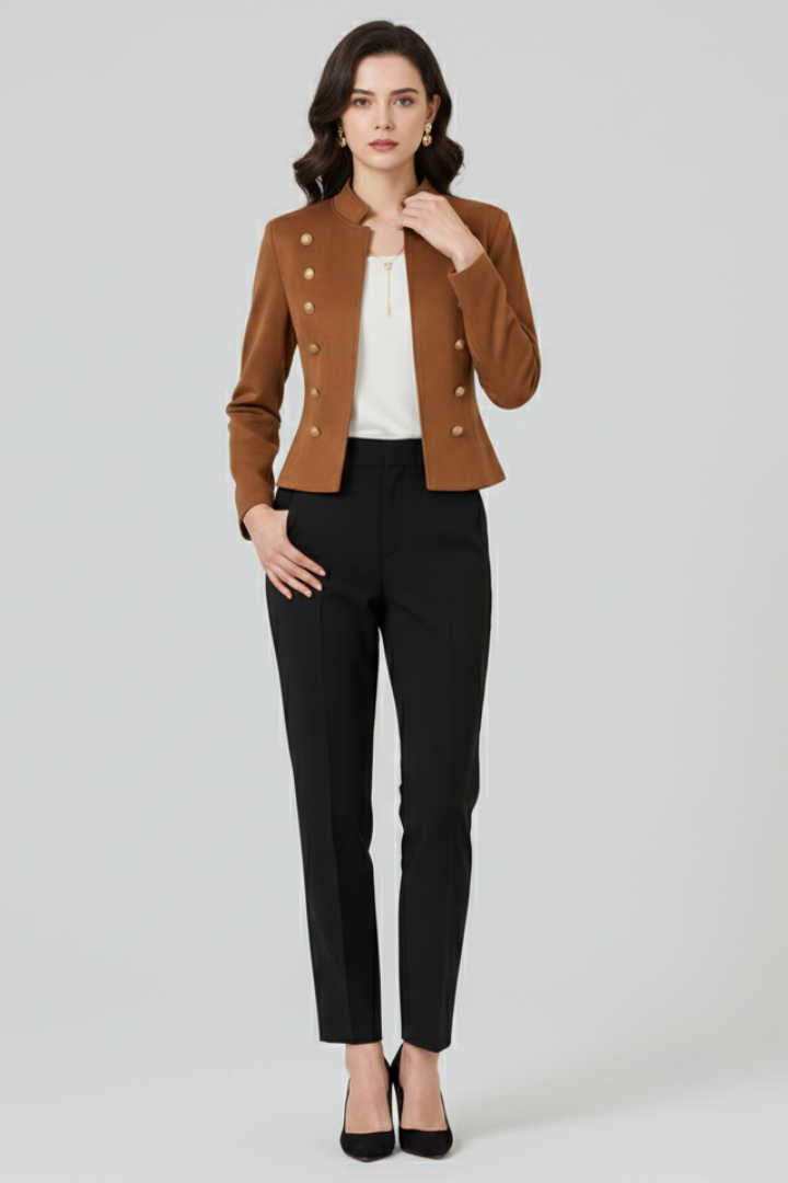 Women Knit Tailored Suit Blazer Jacket