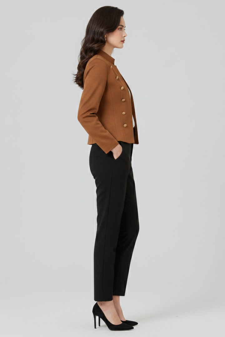 Women Knit Tailored Suit Blazer Jacket