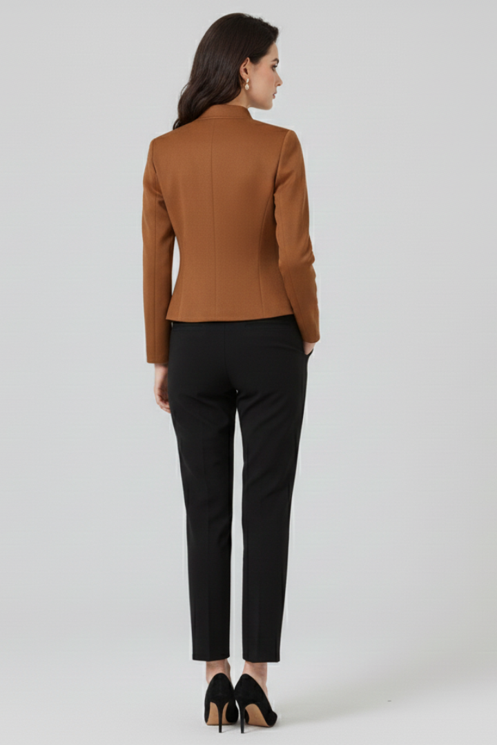 Women Knit Tailored Suit Blazer Jacket
