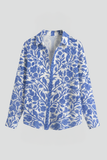 Women's Linen Long-Sleeve Button-Down Blouse
