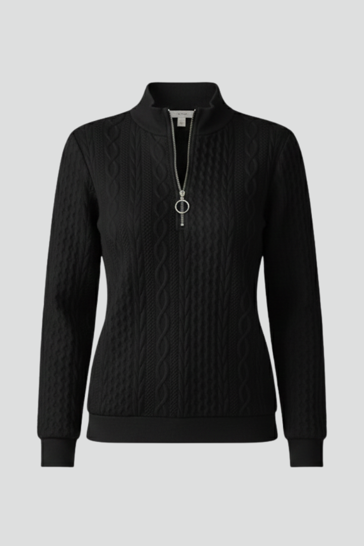 Women's Quarter-Zip Cable Knit Jumper Sweater