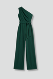 Women's Linen One-Shoulder Wide-Leg Jumpsuit