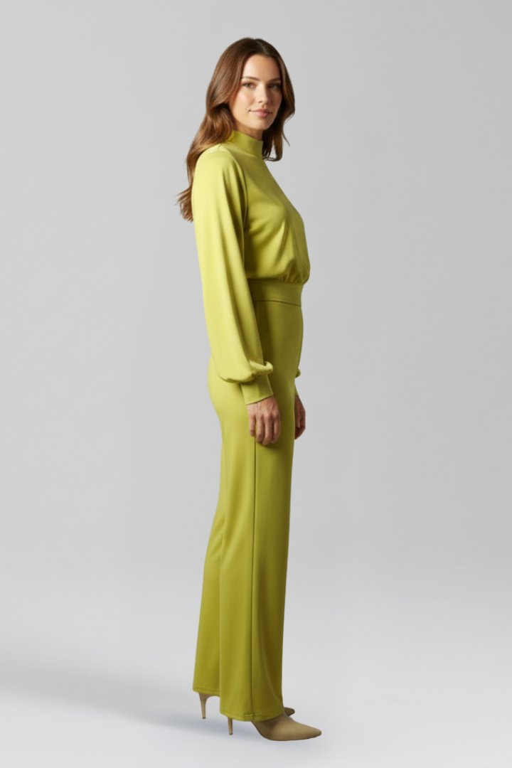 Women's Linen Long Sleeve Wide Leg Jumpsuit
