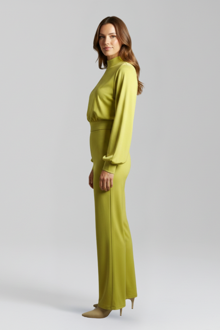 Women's Linen Long Sleeve Wide Leg Jumpsuit