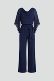 Women's Chiffon Jumpsuit Evening Wide Leg Pant Suit