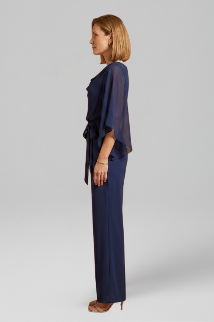 Women's Chiffon Jumpsuit Evening Wide Leg Pant Suit