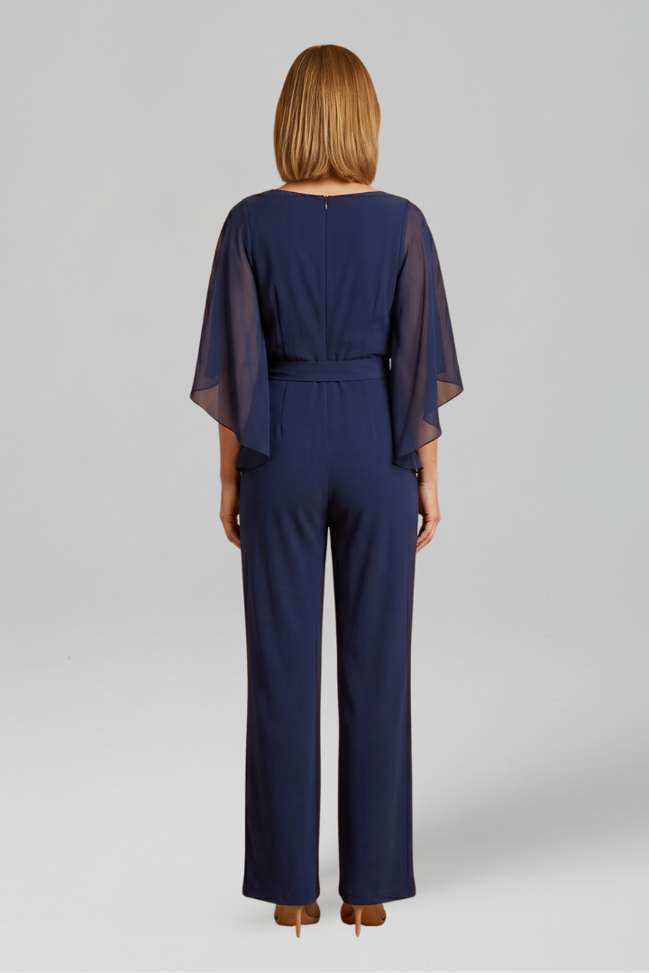 Women's Chiffon Jumpsuit Evening Wide Leg Pant Suit