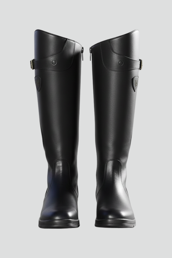 Bottes hautes en cuir pour femme, montantes jusqu'aux genoux, style équestre