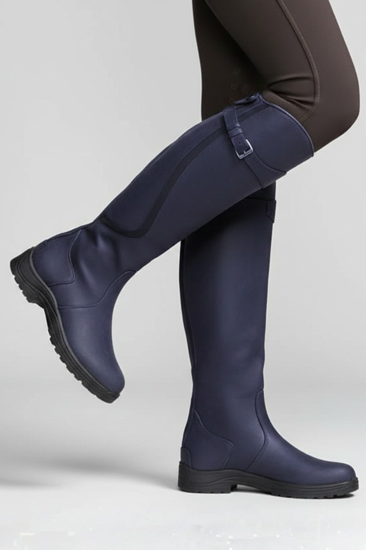 Bottes hautes en cuir pour femme, montantes jusqu'aux genoux, style équestre