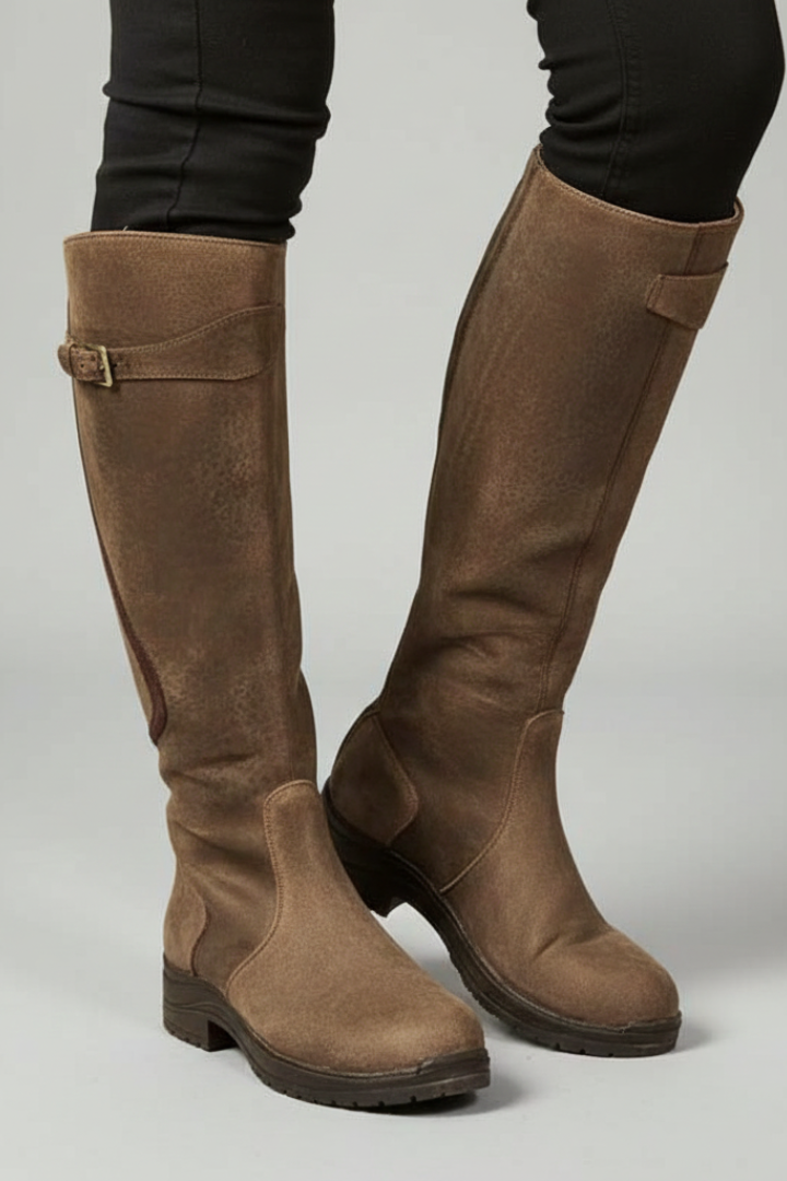 Bottes hautes en cuir pour femme, montantes jusqu'aux genoux, style équestre