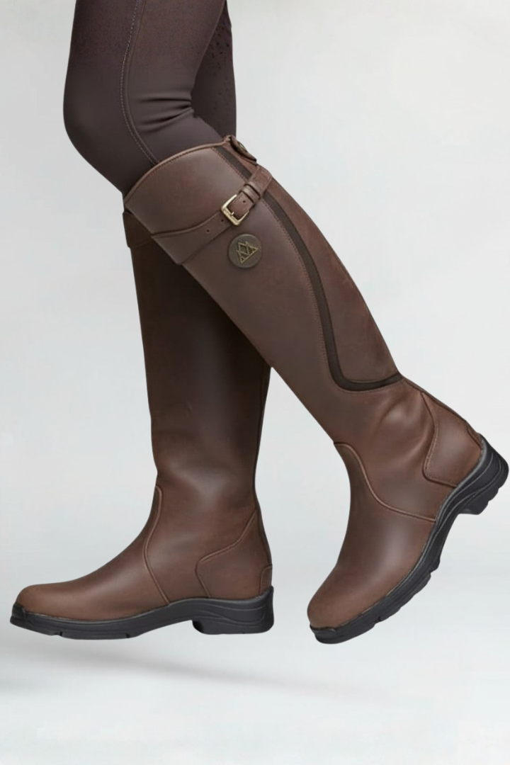 Bottes hautes en cuir pour femme, montantes jusqu'aux genoux, style équestre