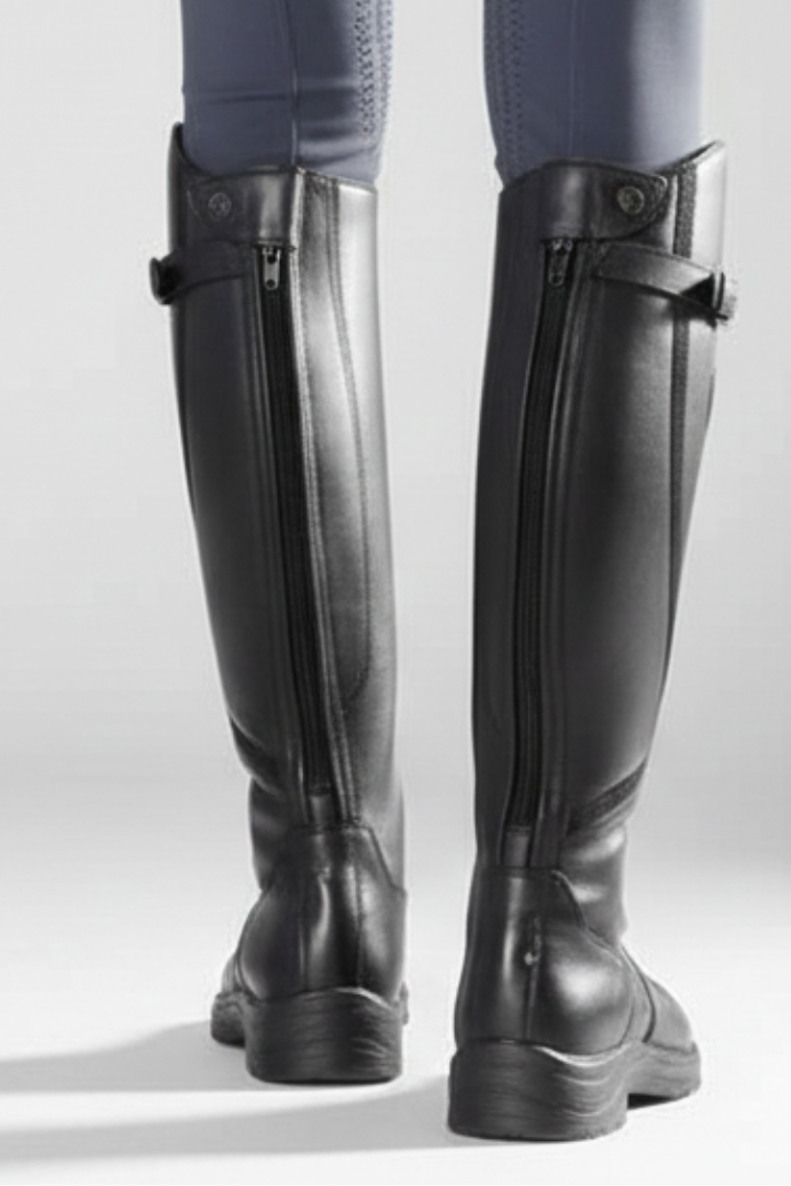 Bottes hautes en cuir pour femme, montantes jusqu'aux genoux, style équestre