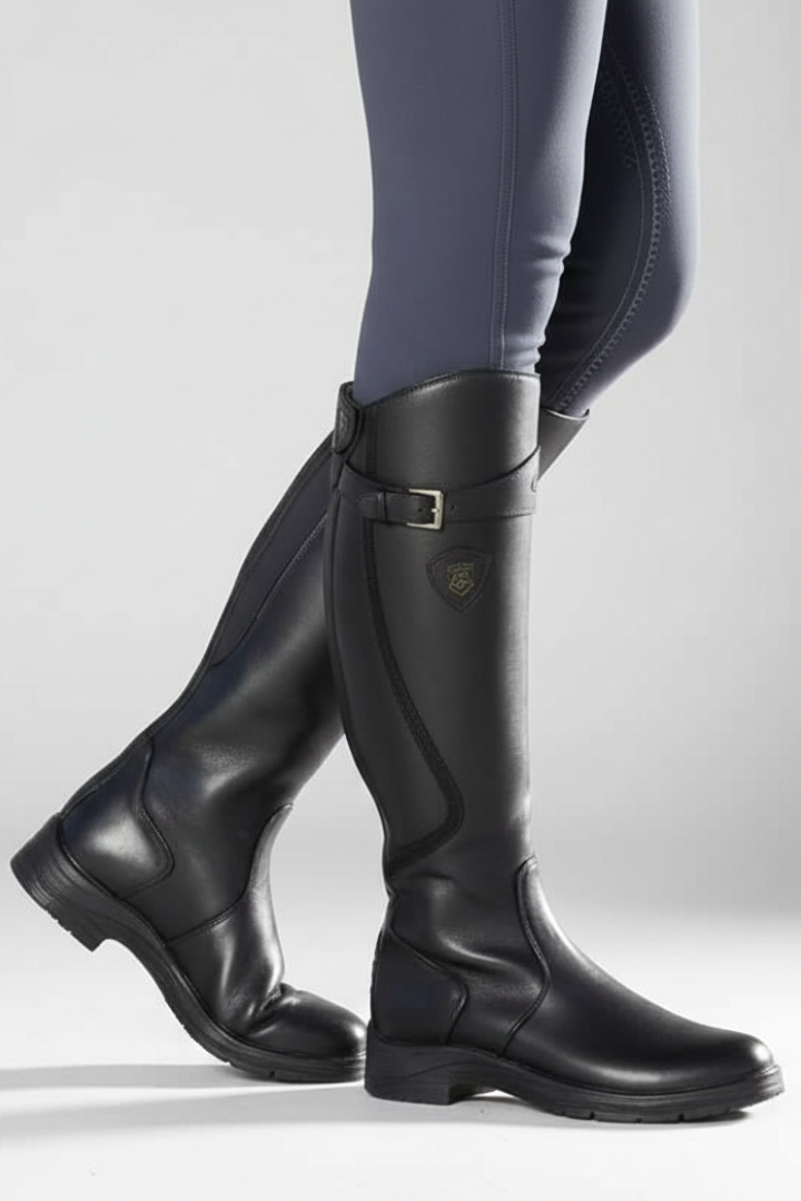 Bottes hautes en cuir pour femme, montantes jusqu'aux genoux, style équestre
