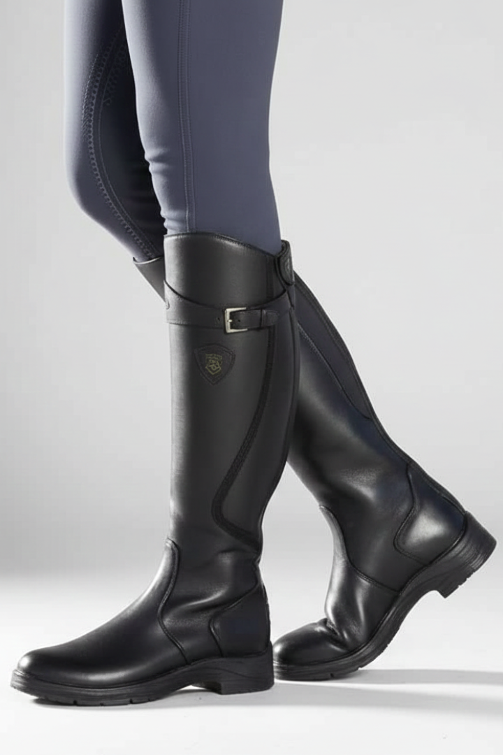 Bottes hautes en cuir pour femme, montantes jusqu'aux genoux, style équestre