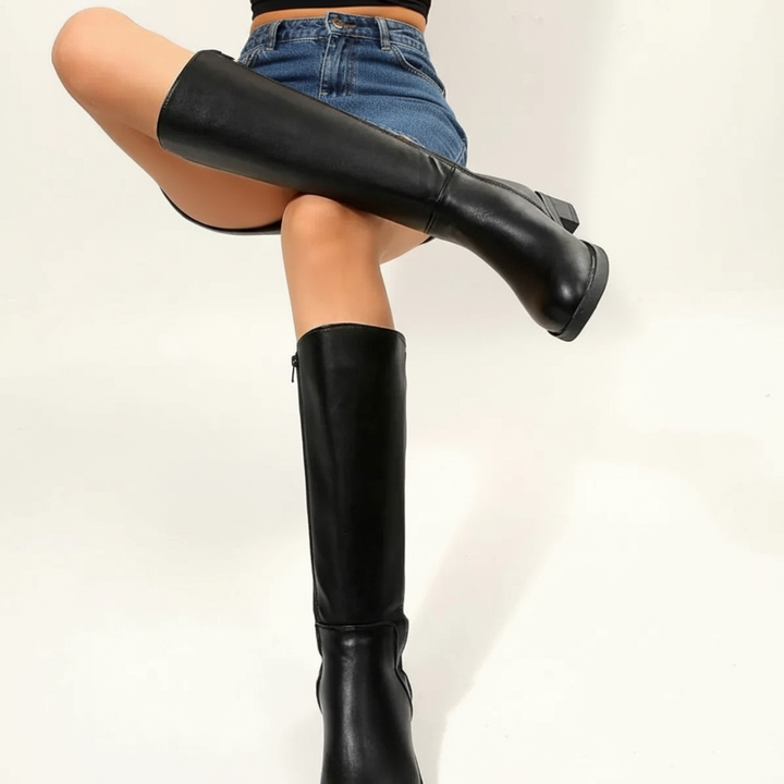 Women's Leather Riding Knee High Boots