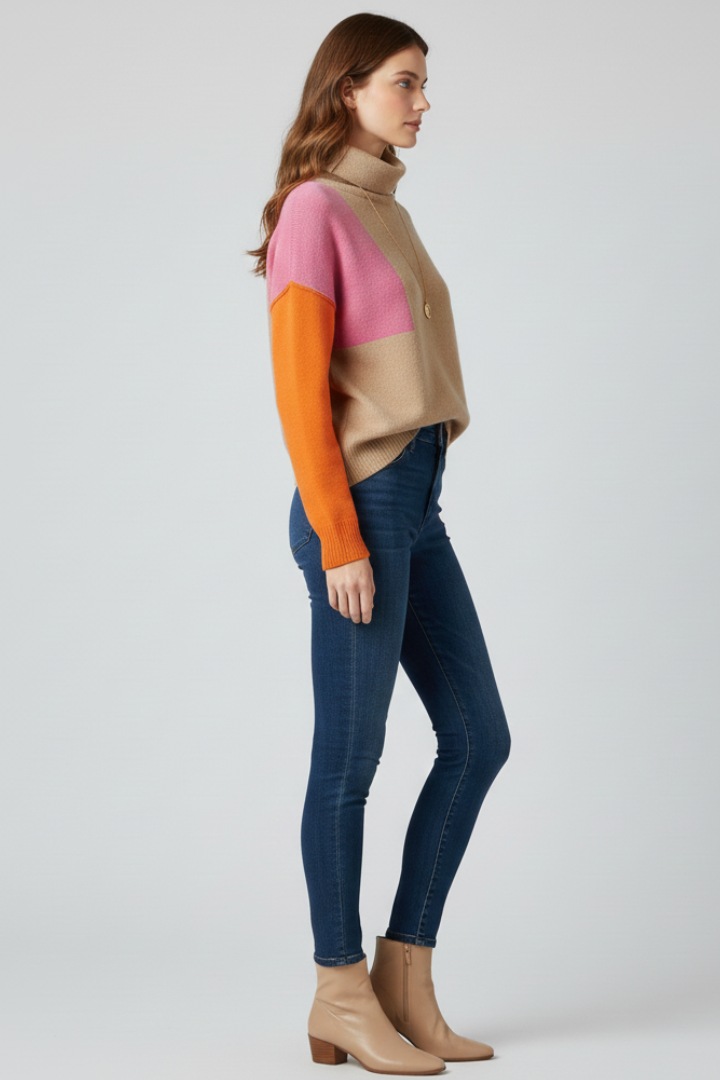 Women's Knit Mock-Neck Pullover Sweater Long Sleeve Jumper