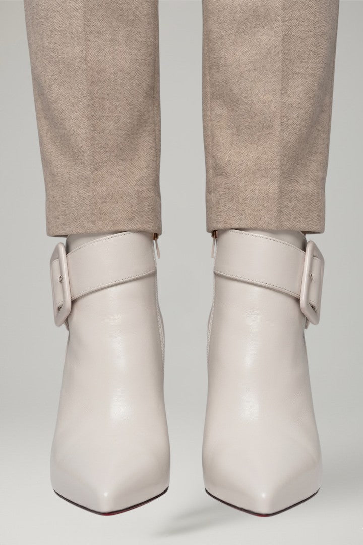 Bottes à talons hauts en cuir pour femmes, bout pointu, chevilles.