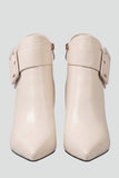 Bottes à talons hauts en cuir pour femmes, bout pointu, chevilles.